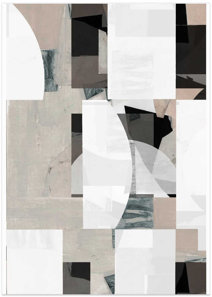 Abstract Mocha Black White Composition No. 1