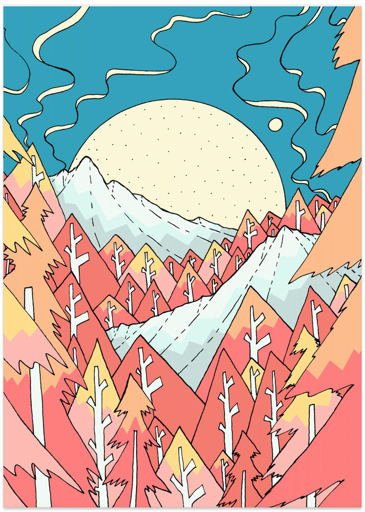 White mountain forest