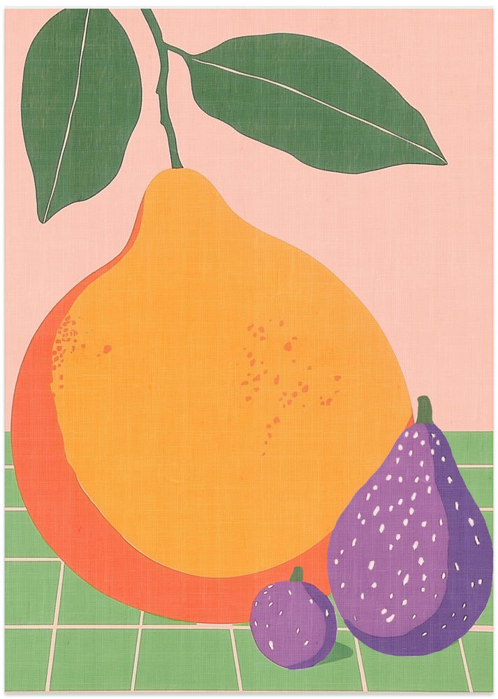 Fruit Illustration Pear and Figs