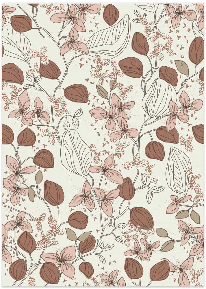 Floral elegance relaxed mocha cream pattern