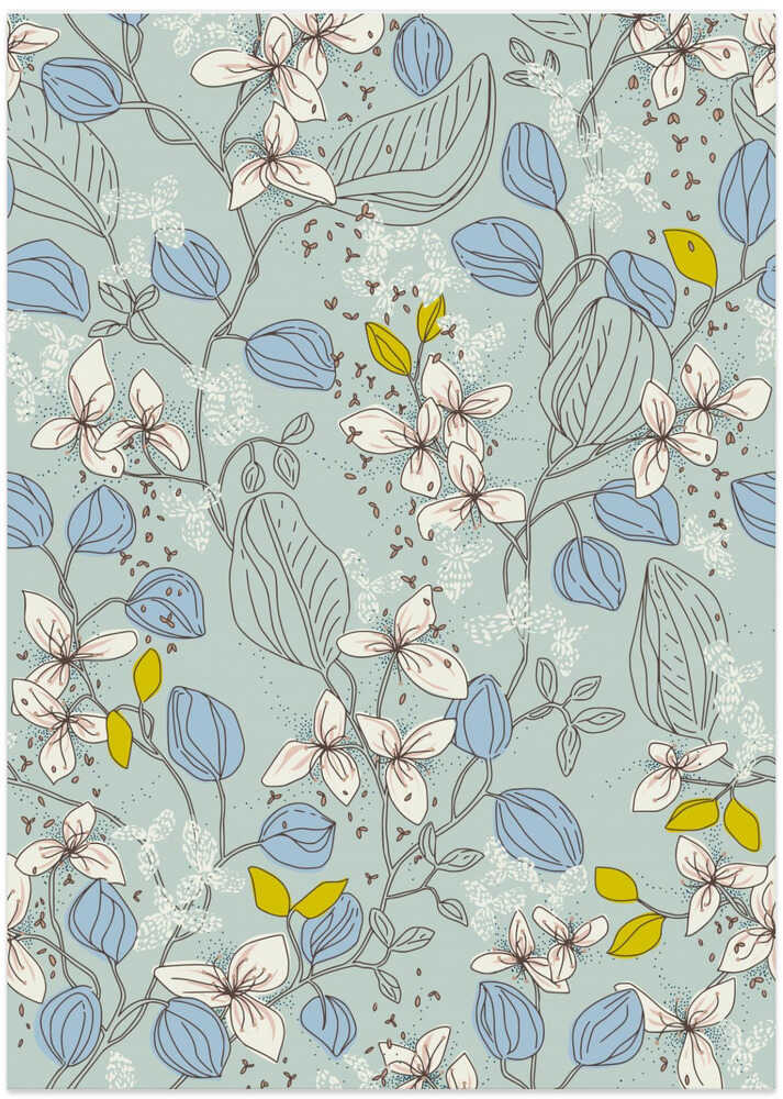 Floral elegance mint summer freshness pattern