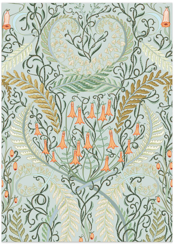 Woodland soil Morris style mint pattern