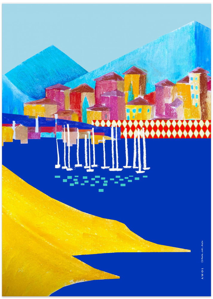 Colourful Port Town Between Mountain And The Sea