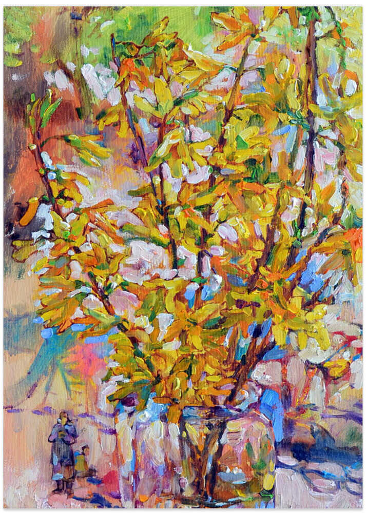 A bouquet of forsythia