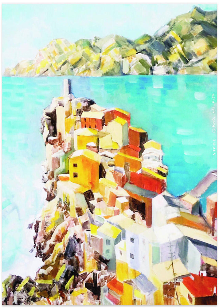Colourful Town By The Mediterranean Sea, Italy Wall Art