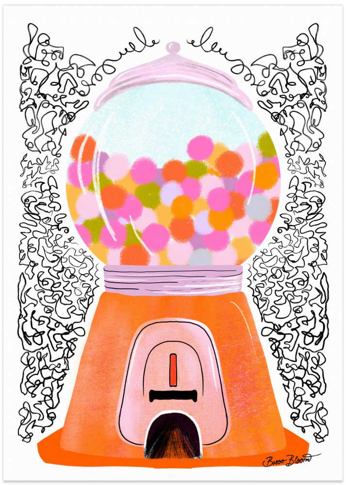 Bubble Gum Orange Doodle