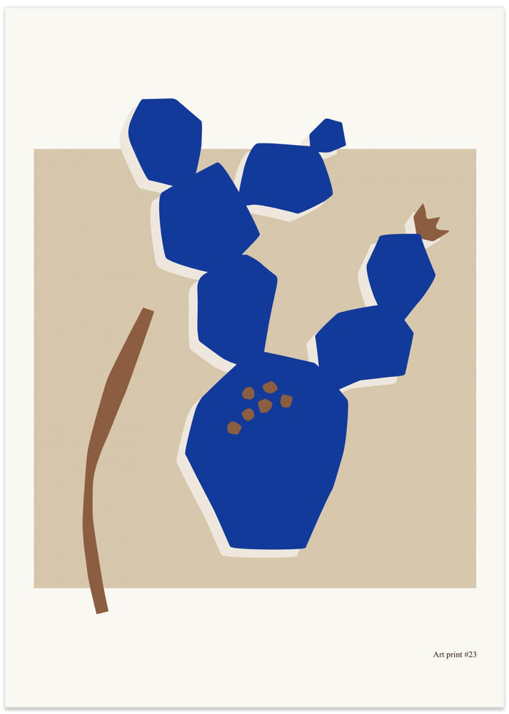 Blue Cactus Silhouette