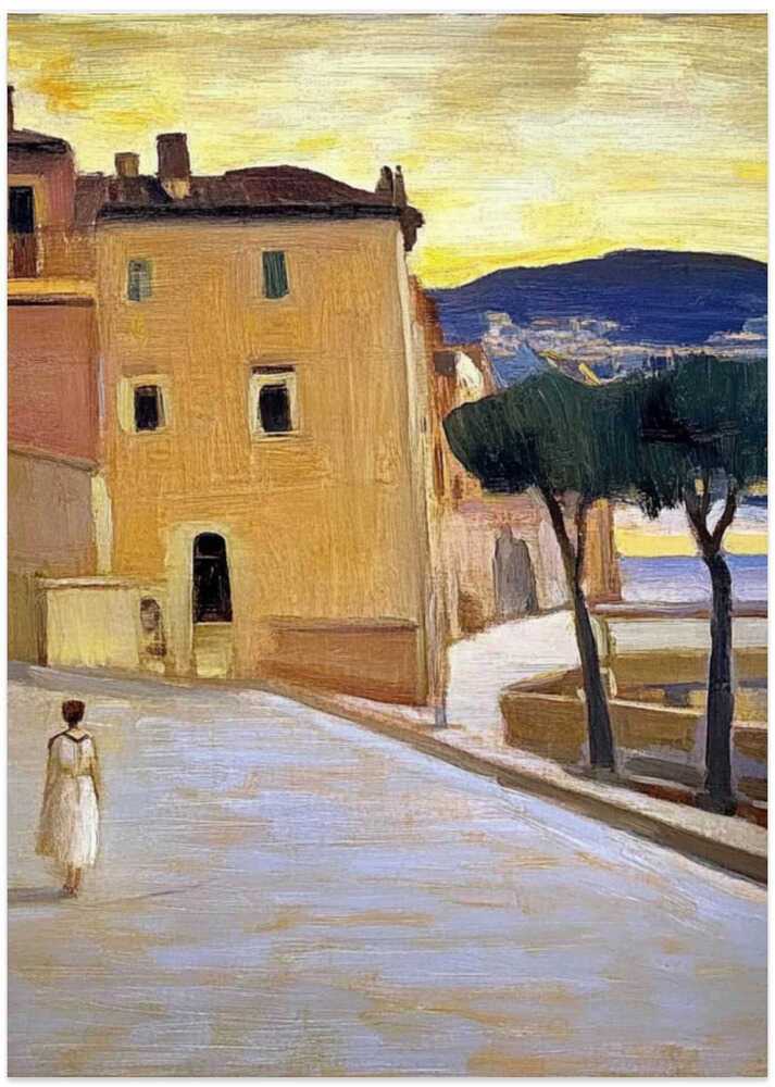 Woman Walking Down a Street