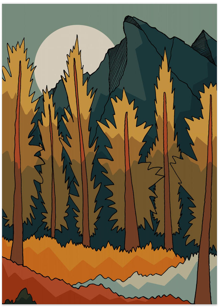 Forest mountain peak