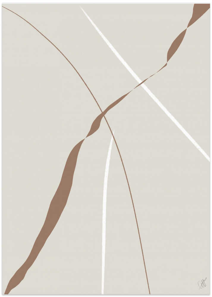 Abstract Lines - Pantone 2025 Mocha Mousse