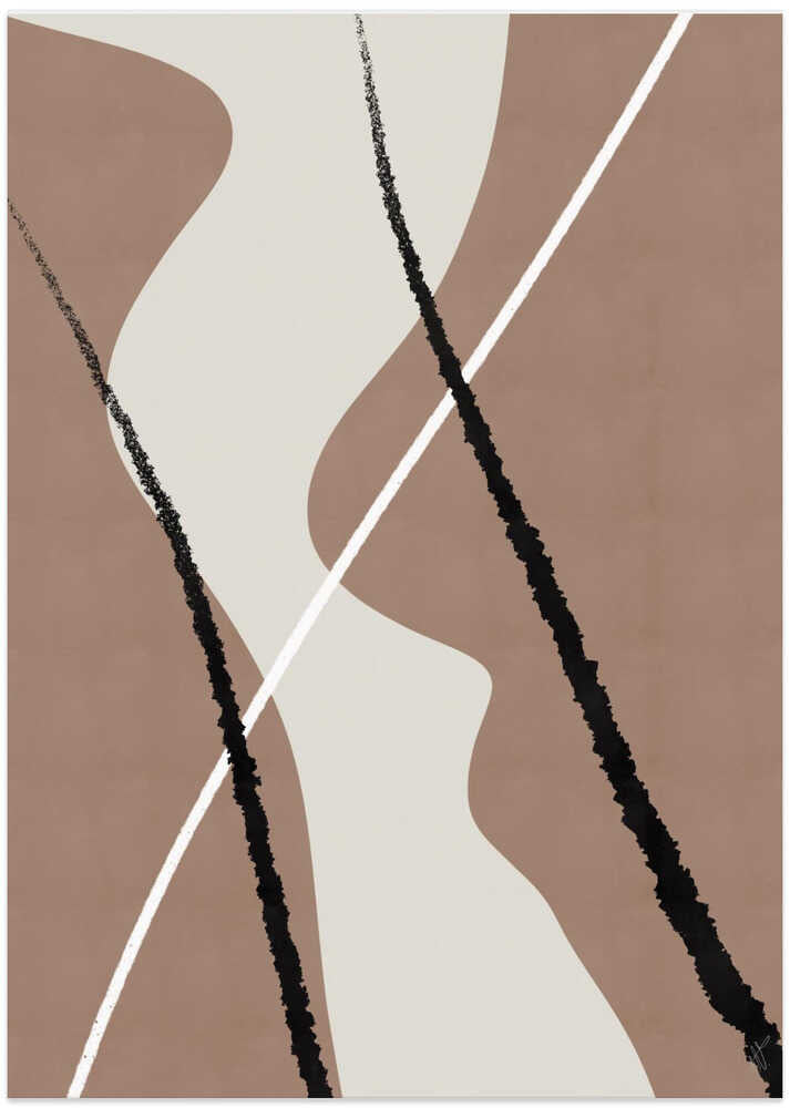 Abstract Lines 3 - Pantone 2025 Mocha Mousse