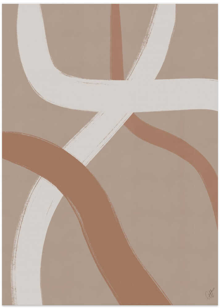 Abstract Lines 4 - Pantone 2025 Mocha Mousse