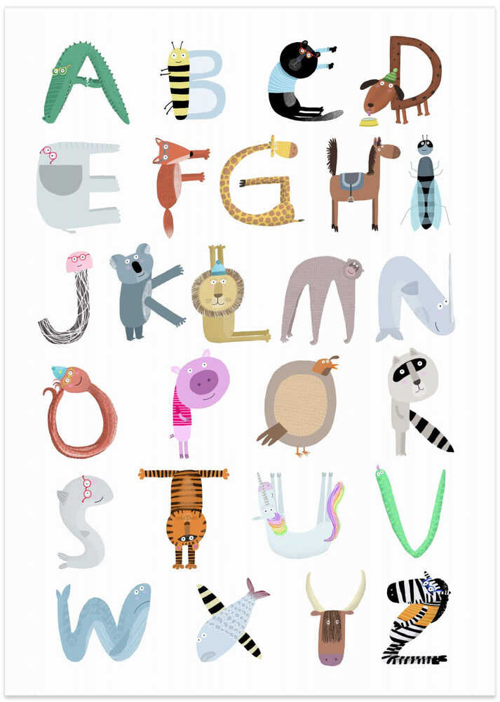 Cute Illustrated Alphabet Characters by Artist Carla Daly