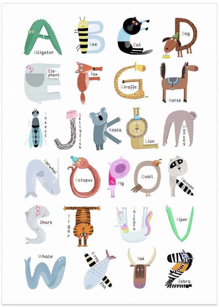Alphabet Letter Characters with Name by Carla Daly