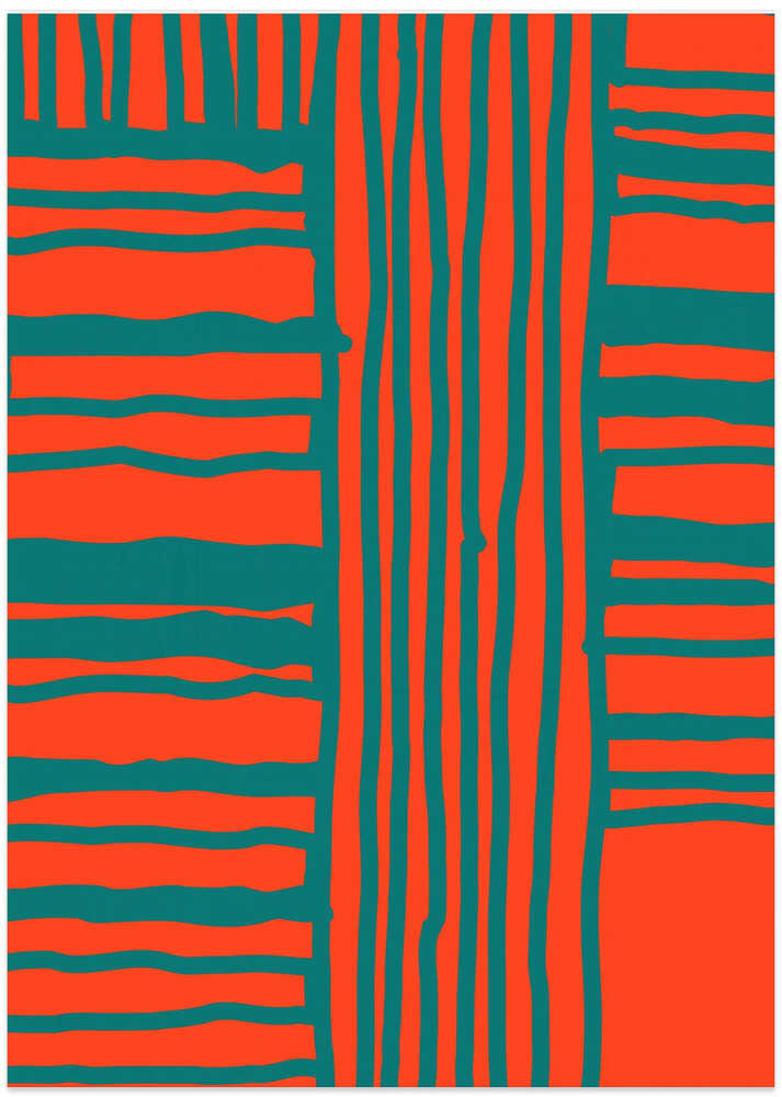 Turquoise & Coral Abstraction 4