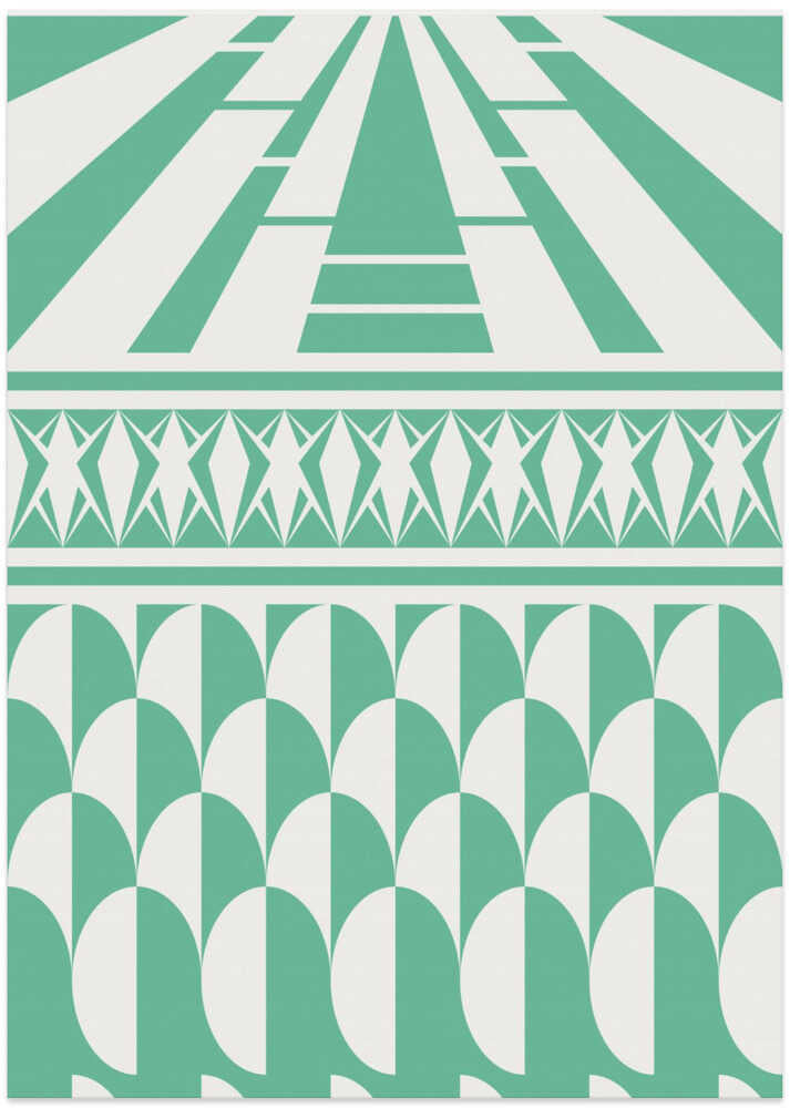Minimalist art deco geometric mint