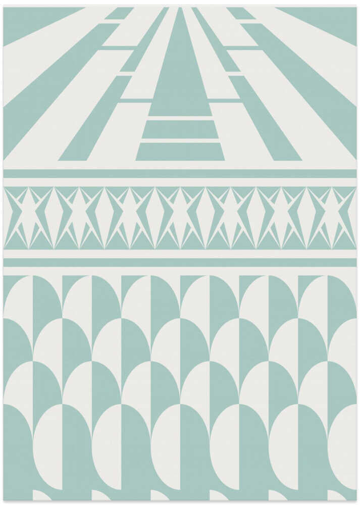 Minimalist art deco geometric aqua