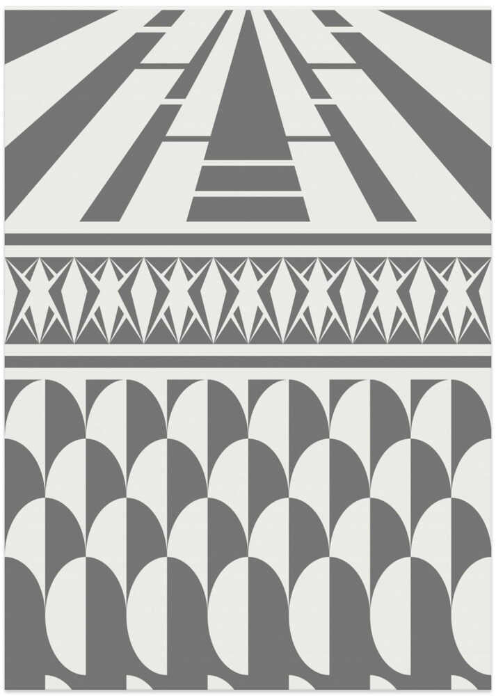 Minimalist art deco geometric grey