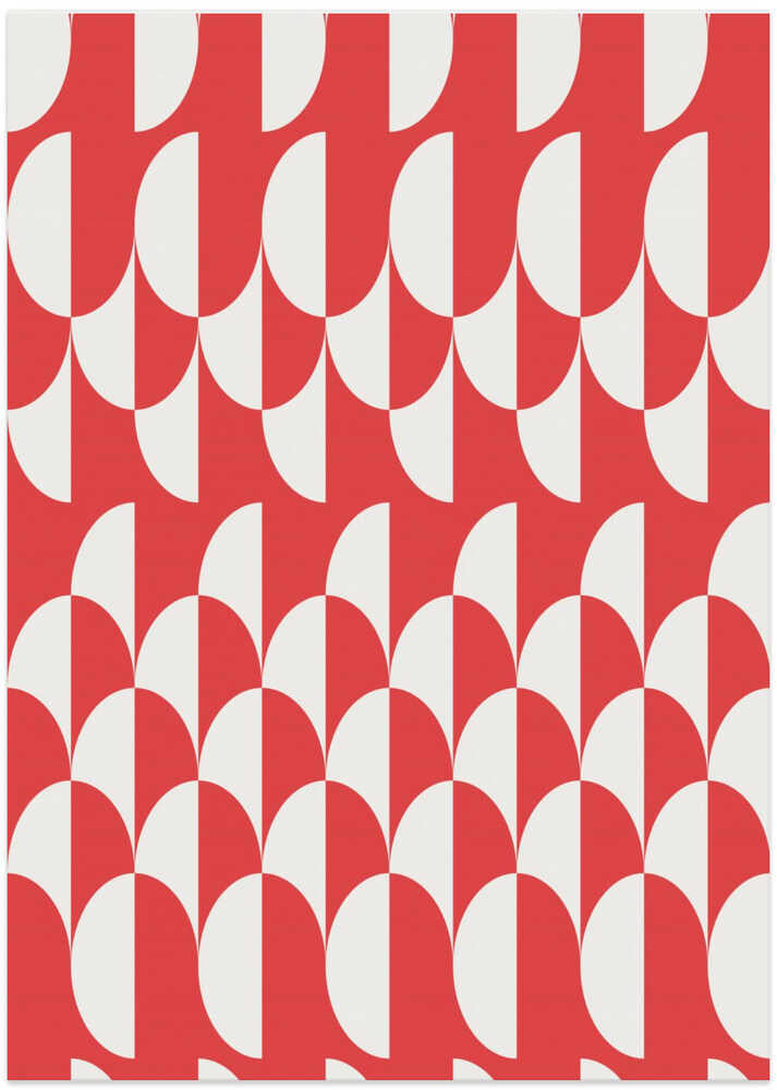 Minimalist art deco geometric arches red