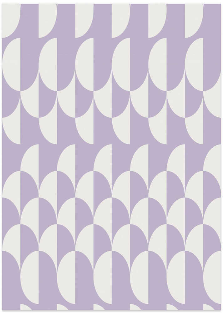 Minimalist art deco geometric arches lavender