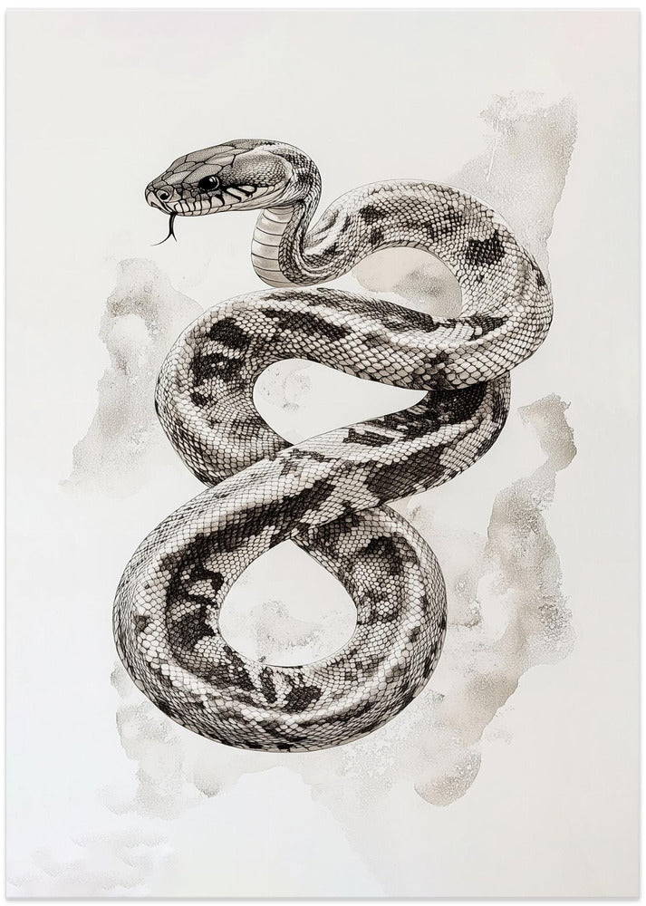 Snake On White Paper