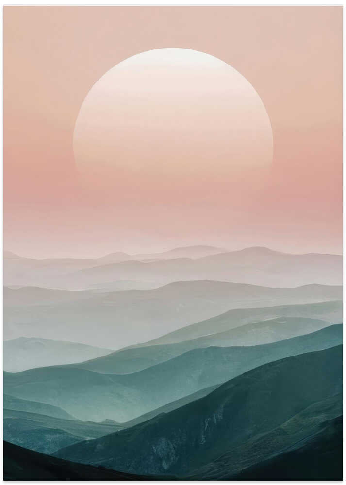 Sunrise Over Layered Mountains