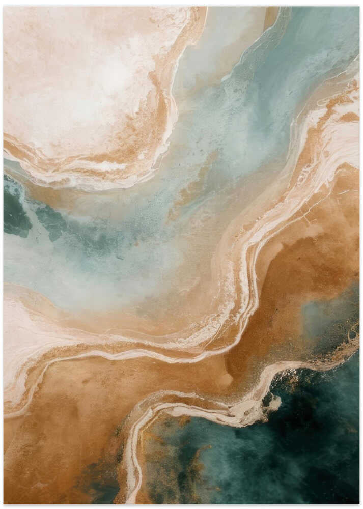 Turquoise Tones with Marbled Textures