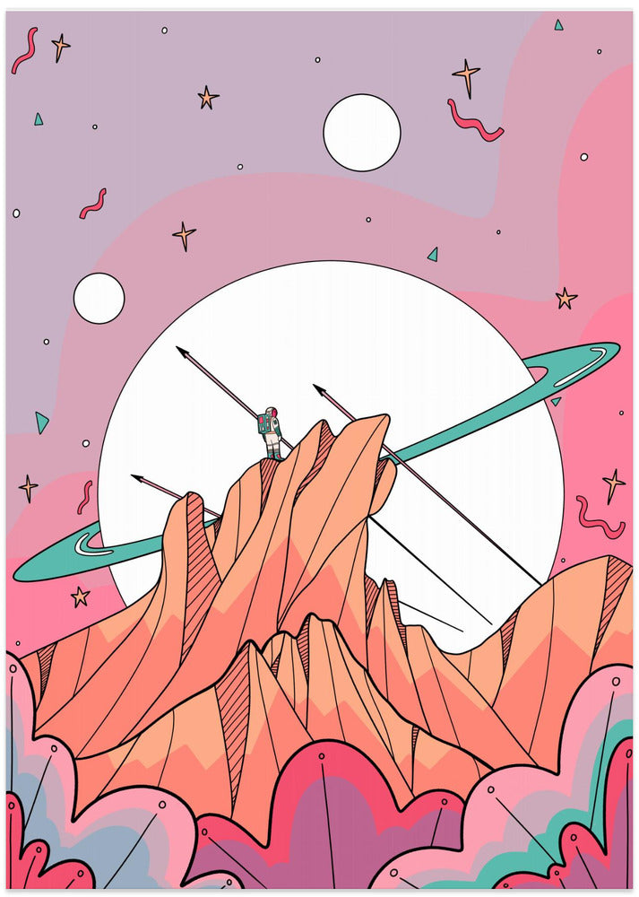 Astronaut On Mountain Peak