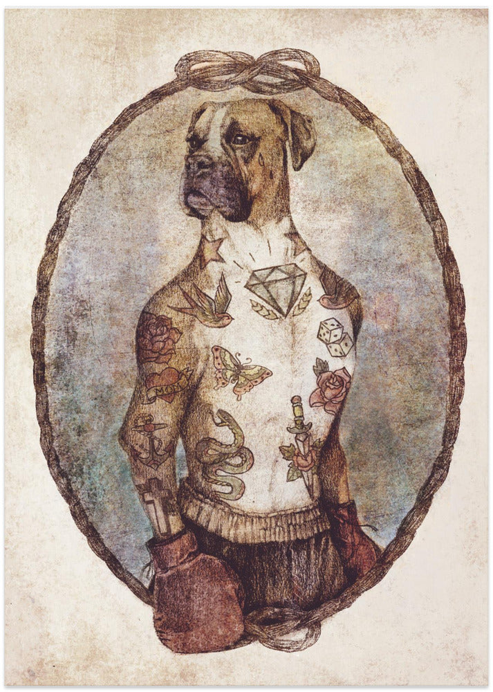 Tattooed Boxer Pup