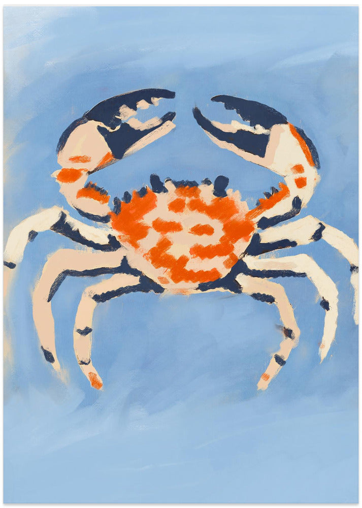 Crab on Blue Canvas