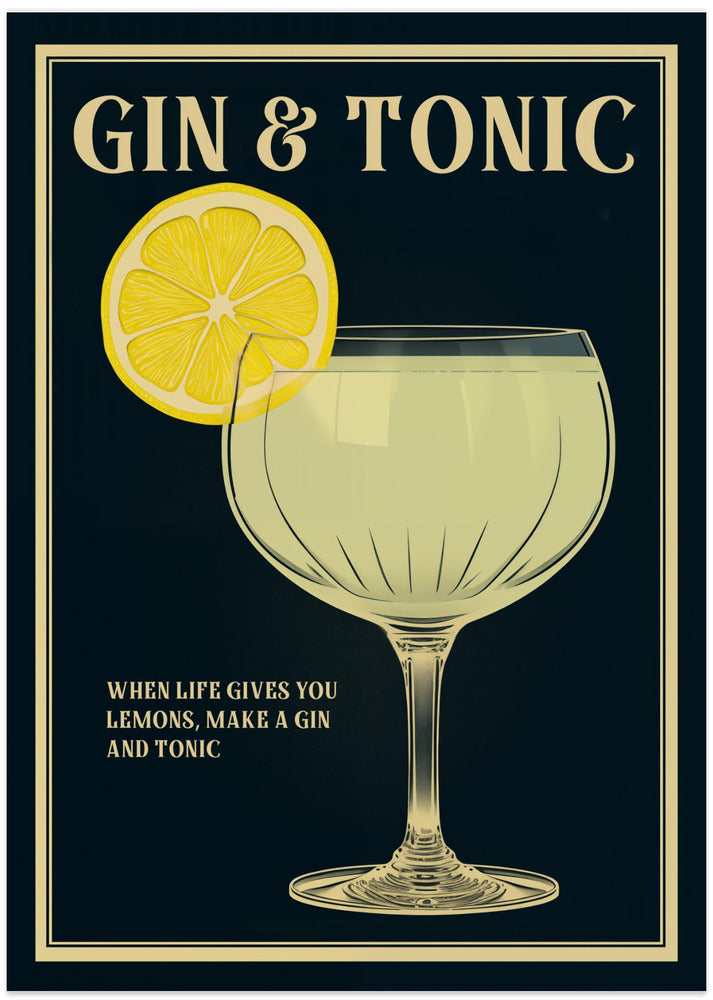 Vintage-style Gin And Tonic Artwork