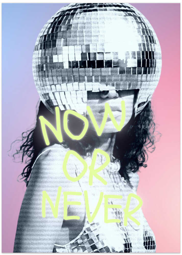 Woman with a Disco Ball Helmet