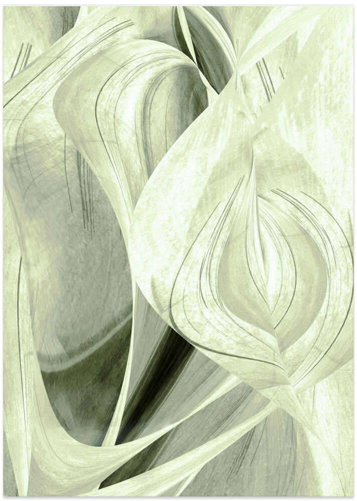 Flowing Lines And Soft Green Hues