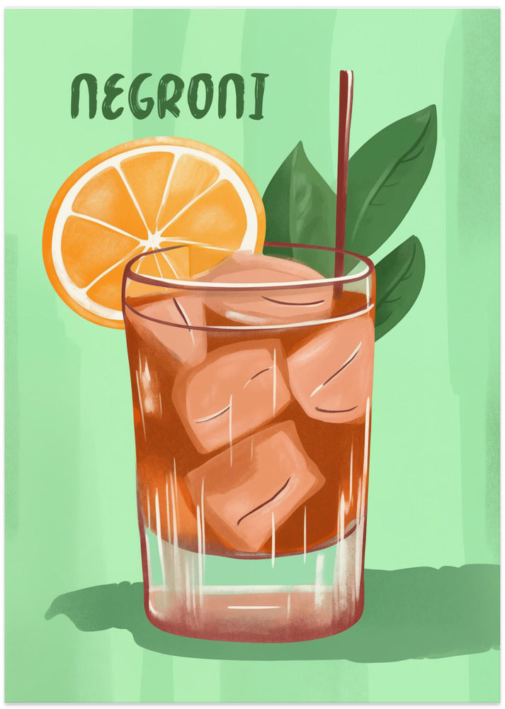 Negroni Cocktail With A V ibrant Orange Slice