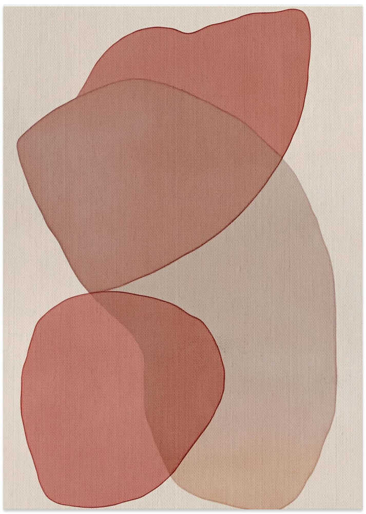 Translucent Shapes in Soft Pinks and Reds