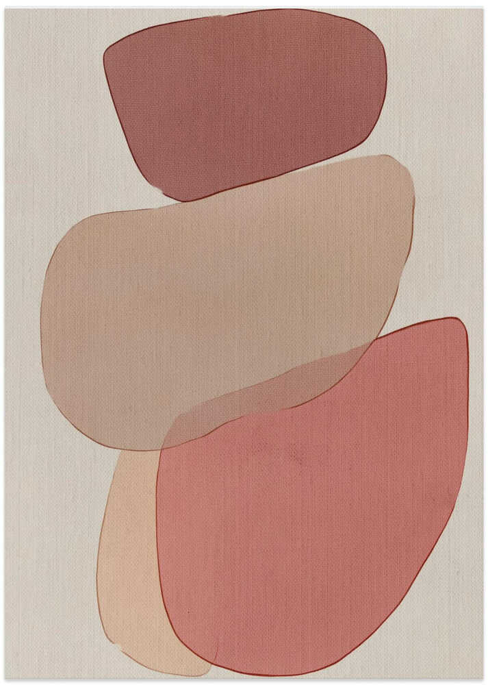 Translucent Shapes in Soft Pinks and Reds