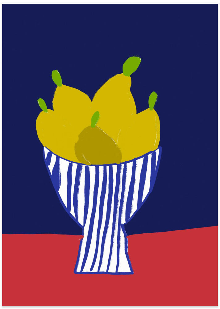 Striped Bowl Pears
