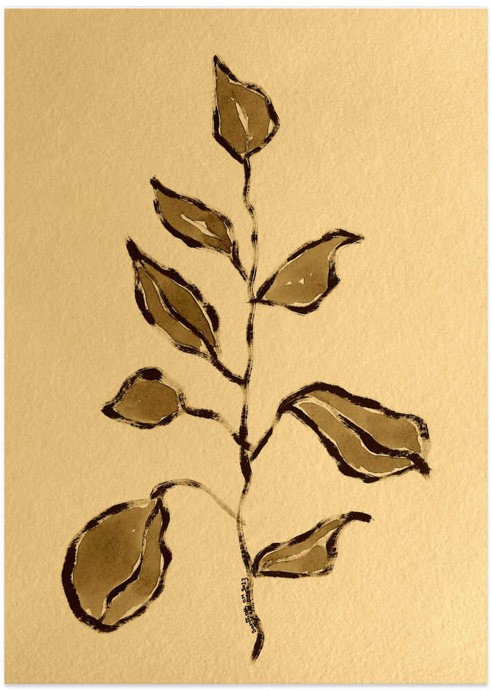 Golden Leaf Silhouette
