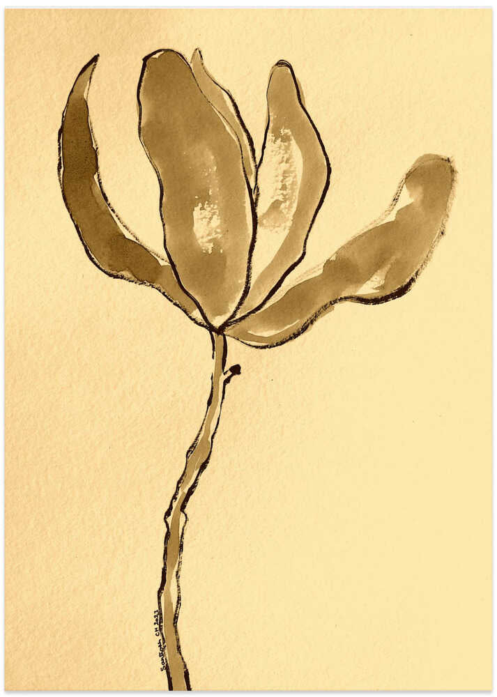 Abstract Floral Design In Monochrome