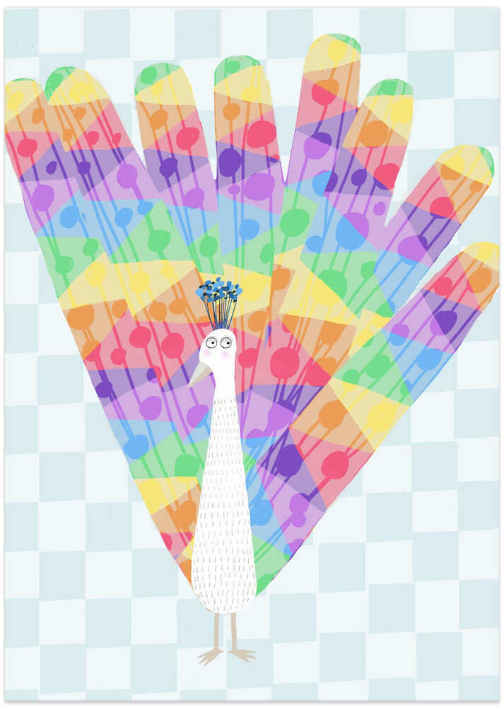 Rainbow Peacock by Artist Carla Daly