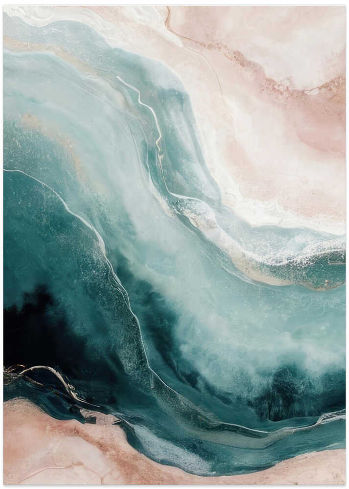 Swirling Teal And Beige Tones