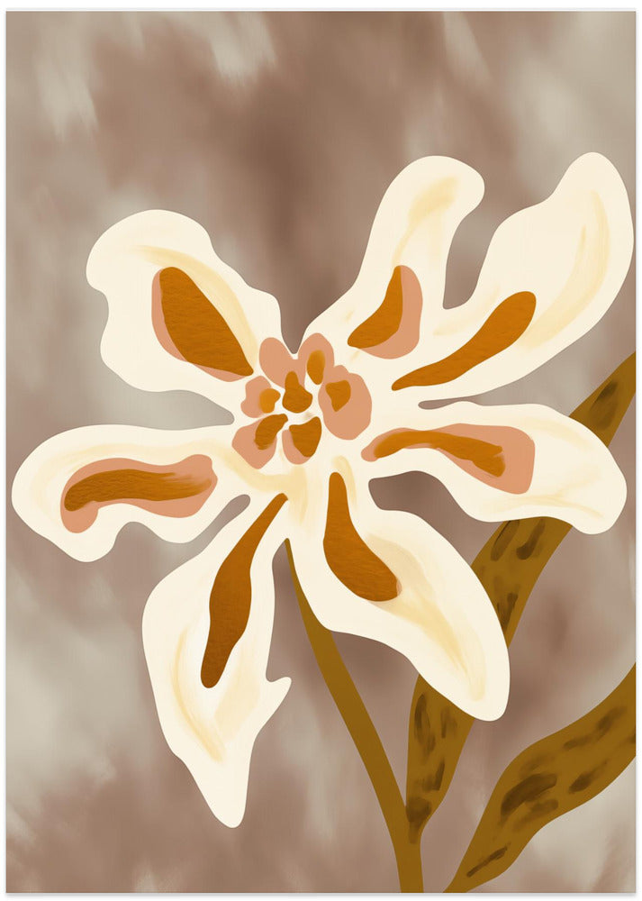 Delicate White Flower with Yellow Accents