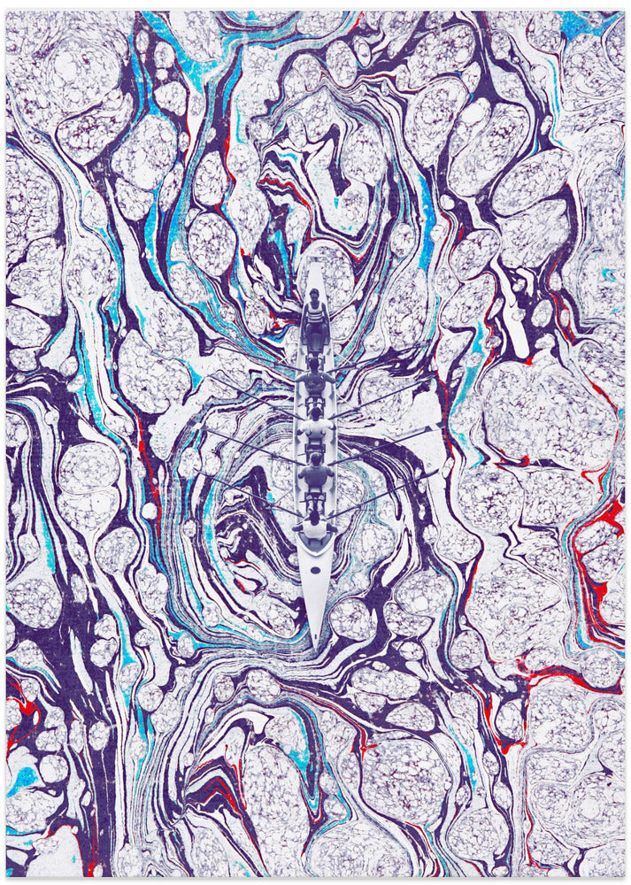 Kayak Gliding Through Swirling