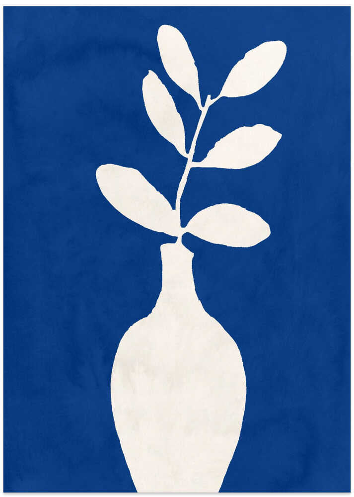 White Vase and Leaves