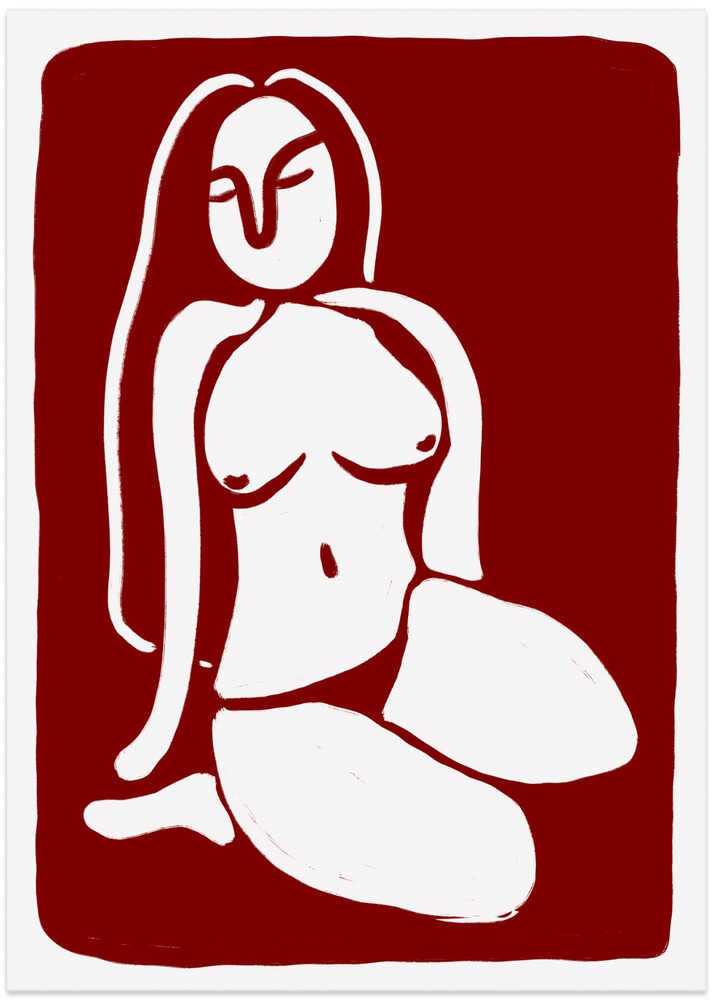 Stylized Nude Figure in a Seated Pose