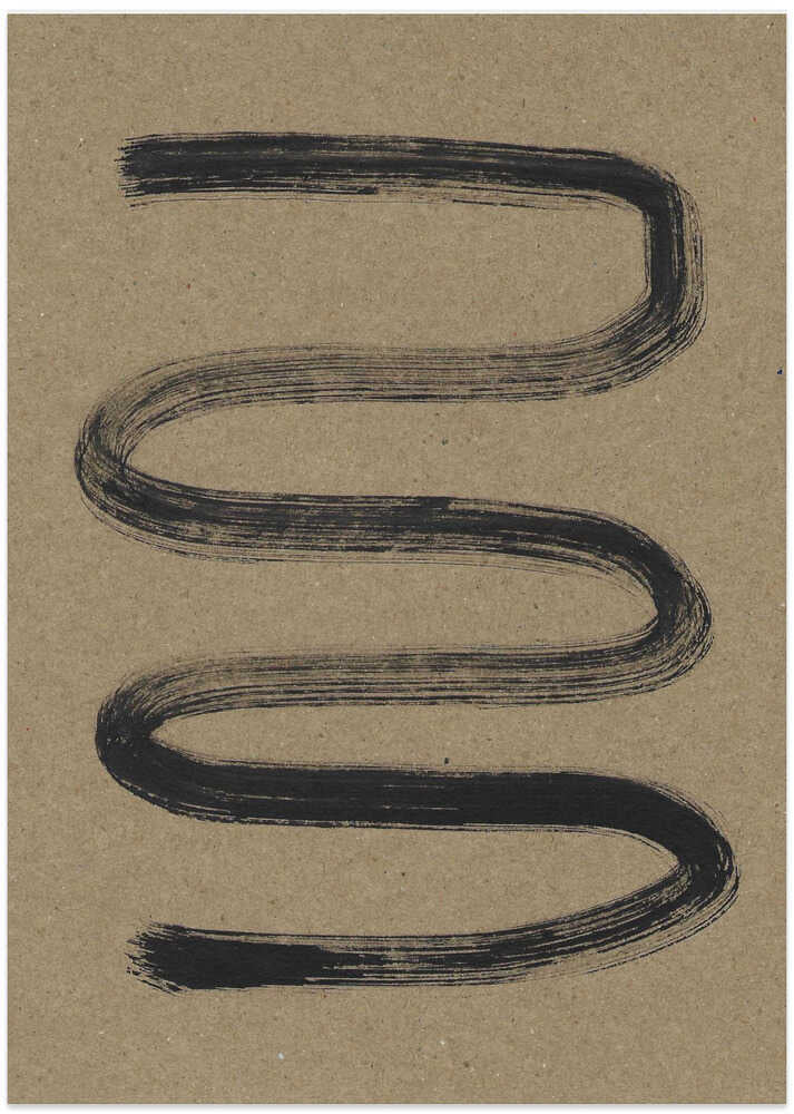 Bold Black Spiral Brushstroke