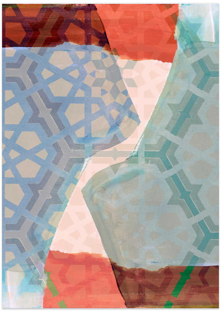 Overlapping Geometric Patterns in Soft Hues