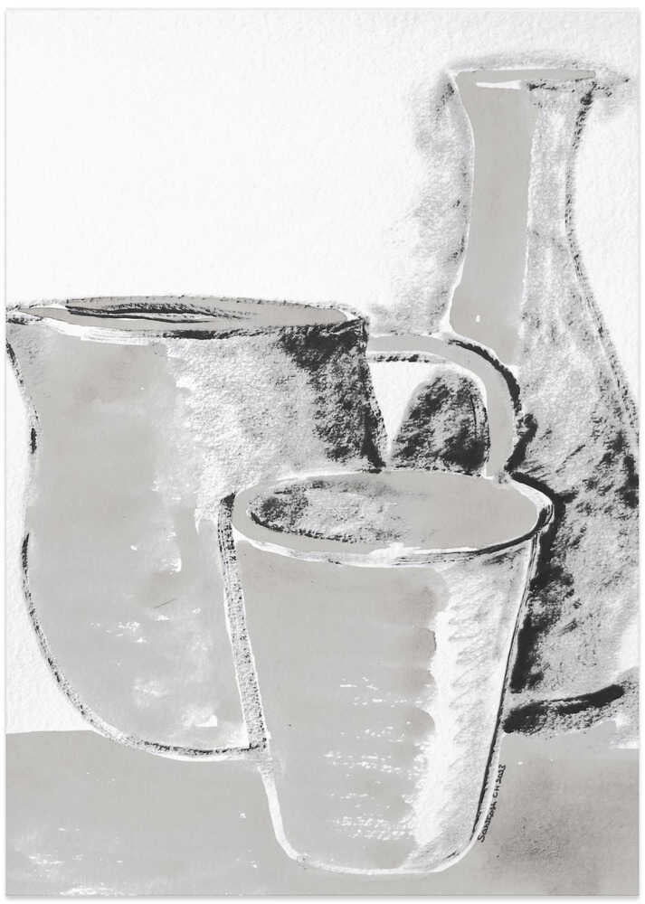 Monochrome Jug Mug and Vase