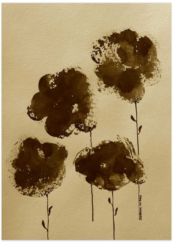 Sepia Petal Whispers