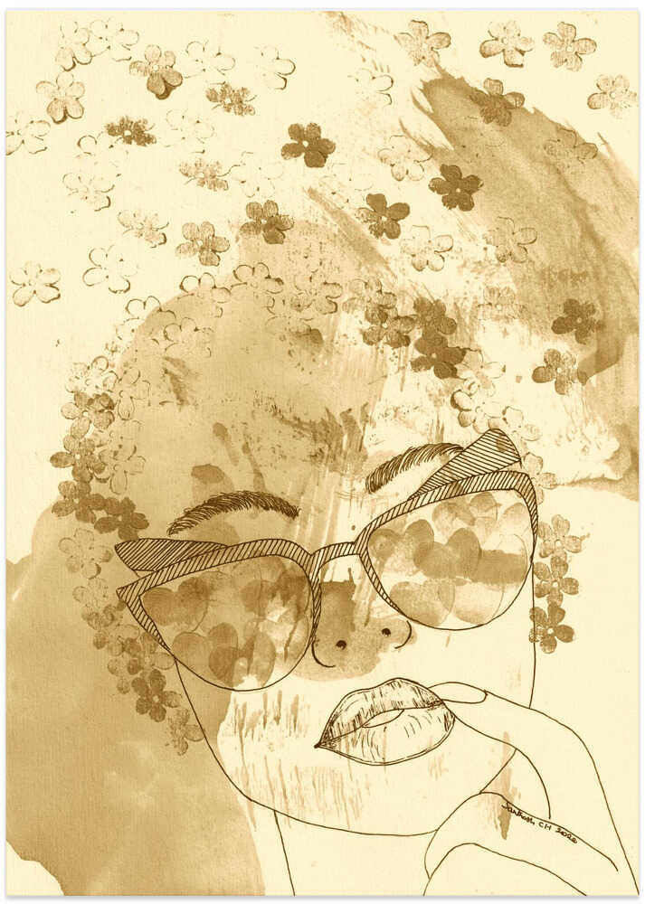 A Woman's Face with Sunglasses